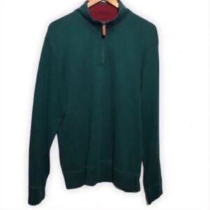 Men’s Lands End Green 1/4 Zip Pullover Jacket